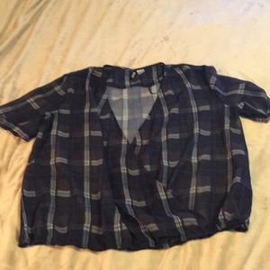 Blue short sleeve blouse